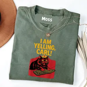 Comfort Colors I Am Yelling Carl Screaming Cat Meme Graphic T-Shirt