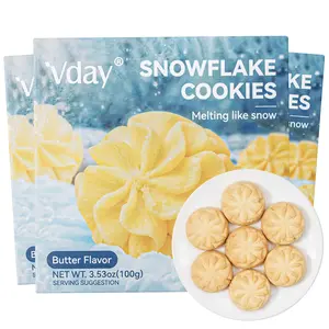 3bags*100g,Snowflake Cookies, Vday,Butter Cookies,nutritious breakfast, baked desserts,Cream Biscuits Snack Nata