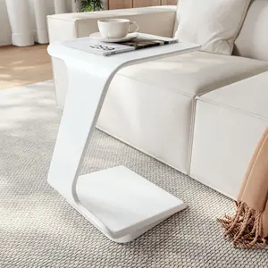 15" Modern Minimalist Side Table, White Color End Table, for Living Room