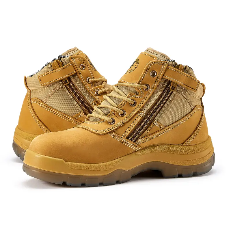 Steel Toe Shoes Leather Work Boots for men AK050 Footwear Comfort Construction botas Slip-resistant Christmas Gift Boy Shoe Safety Trainers Closed