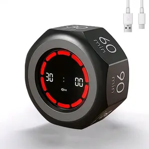 Gravity Sensing Timer, Visual Productivity Flip Pomodoro Timer Cube for Kids, 1/3/5/15/30/60/90 Min Presets, Mute/Low/High Volume, Desk Timer for Work & Study