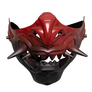Japanese Oni Demon Devil Mask Warrior Cosplay Mask Mask Halloween Adjustable Festival Jaw Masquerade Mask Villain Mask Hannya Mask