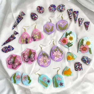 Resin Molds for Jewelry 91Pcs Earring Making Kit with 11PC Epoxy Molds and 80PC Earring Hooks, Jump Rings for Pendants, Resin Crafts, DIY Earring - Home Improvement.