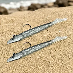 High-Realistic Silicone Soft Lure Sinking Jigging Fish Head Set, 11cm 19g or 16cm 34g, Freshwater Saltwater Fishing, Lifelike Swimbait with Natural Action, Tackle Upgrade Combo