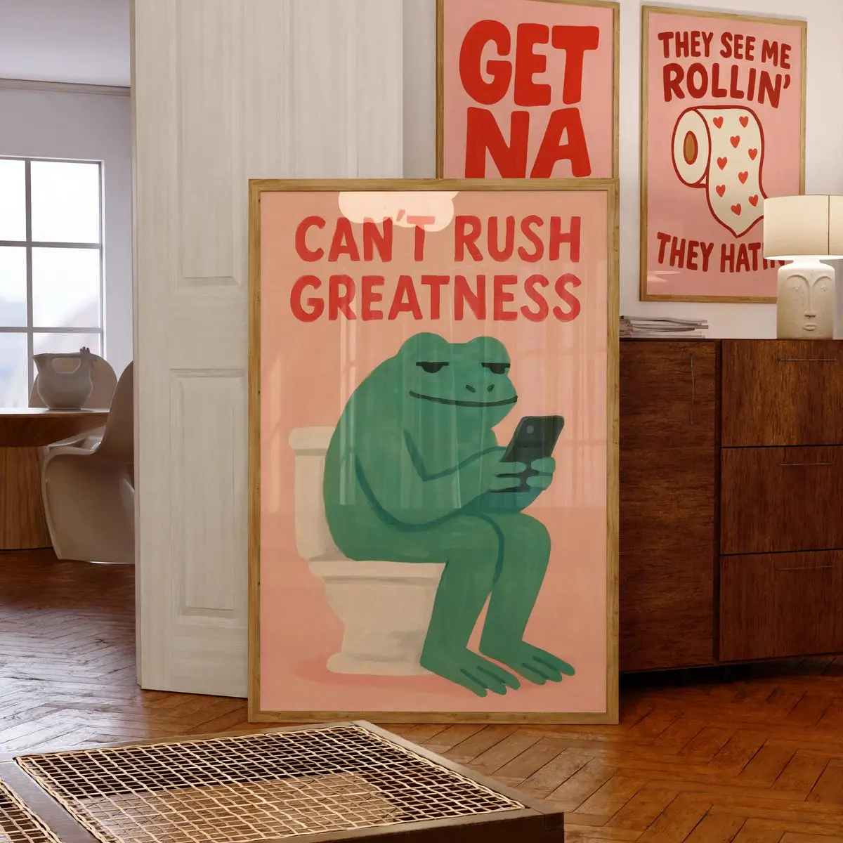 Funny Bathroom Wall Art | Retro Maximalist Dopamine Decor | Quirky Printable Poster | Room Decor, Unframed | 5 Sizes (8x12–27x40 inch)