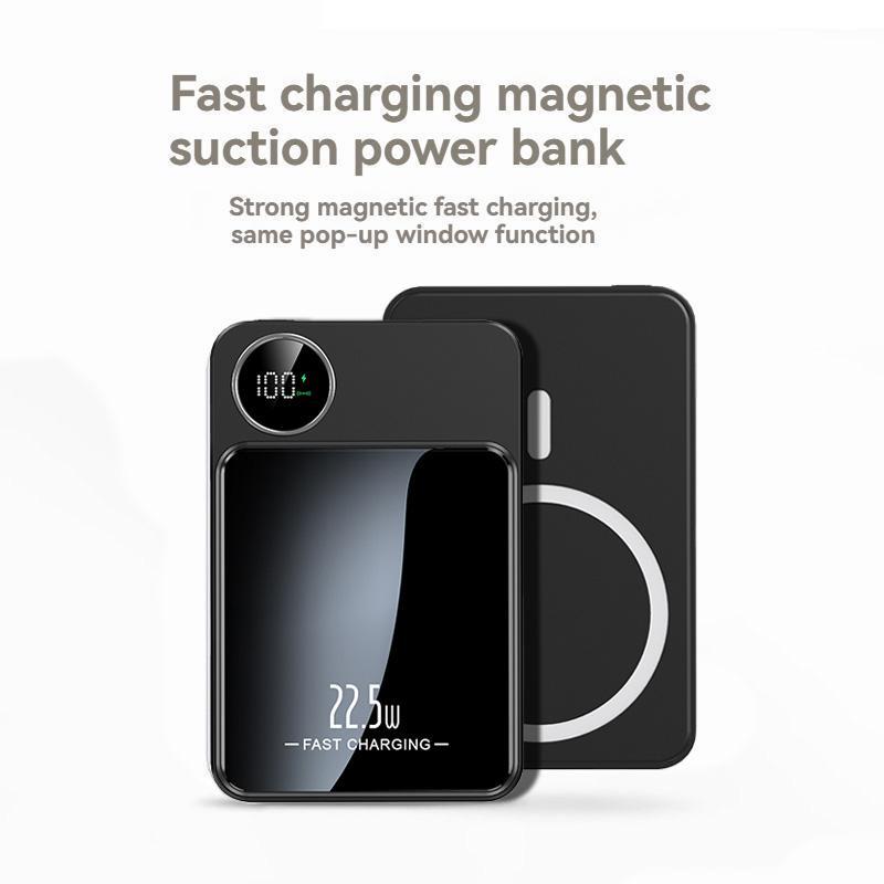 10000mAh Power Banck Portable Wireless Power Bank for Music Festival, 22.5W Magnetic Fast Charging Mobile Charger, Digital Display 5000mAh Power Bank, Phone Accessories