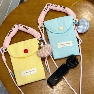 Luxury Cute Cartoon DIY Kt Cat Camera Bag, Soft Silicone Protective Case for Dji Pocket3, Portable Handheld Tripod Cover with Lanyard