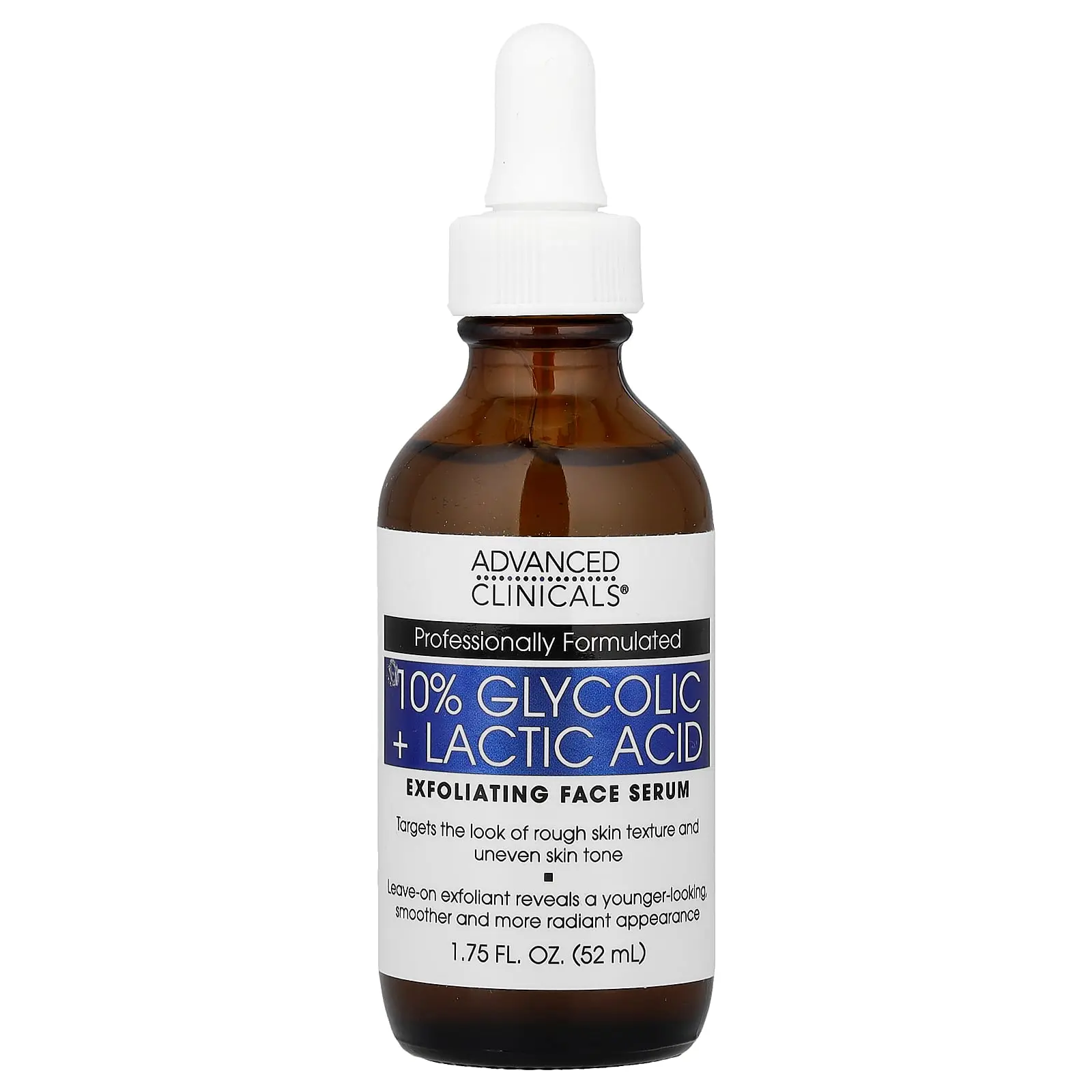 Advanced Clinicals 10% Glycolic + Lactic Acid Serum , 1.75 fl oz (52 ml)