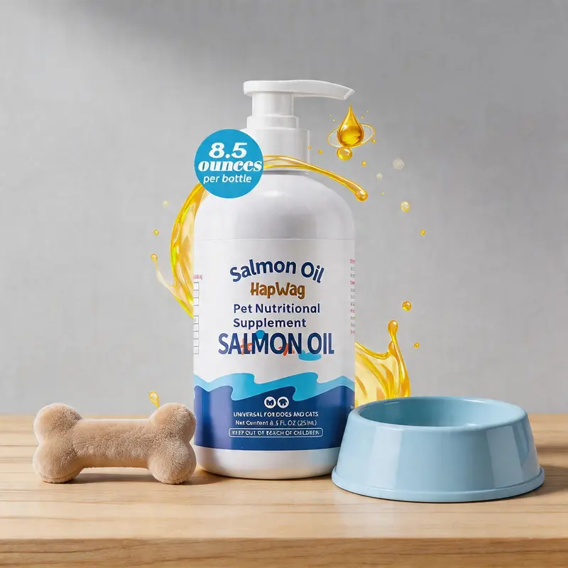 Petlovers Summervibes Salmon Oil for Dogs & Cats, 8.5oz Omega 3 Fish Oil Supplement, Natural EPA & DHA for Skin & Coat, Joint & Immune Health, Pet Liquid Supplement for Shedding, Dry Skin, Itch Relief