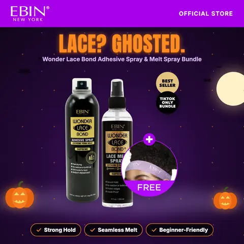 EBIN Adhesive Spray & Melt Spray Bundle with FREE Melting Band for Seamless Lace Install - Strong Hold, Flawless Finish, TikTok's Favorite