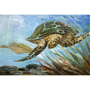 Carolines Treasures  Loggerhead Sea Turtle Fabric Placemat