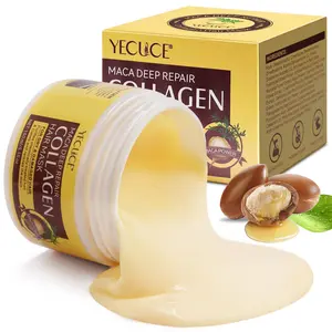 YECUCE Maca Collagen Hair Mask Deep Repair Hydration deeply moisturizes and repairs split ends, penetrating deep into hair strands. Suitable for dry and damaged hair. Haircare