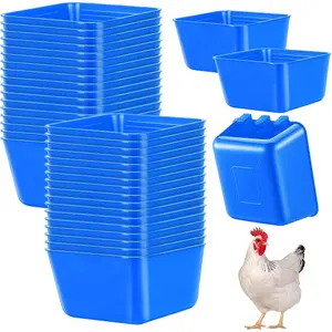 20 Pcs Chicken Water Feeder Cups 16 oz Pigeon Bird Feeder Cups Hanging Cage Chicken Water Cup for Pet Parrot Rooster Parakeet Bunny Gamefowl Poultry Wire Hutch(Blue)