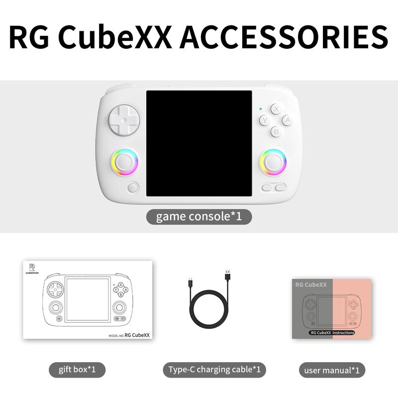 ANBERNIC RG CubeXX Handheld Game Console 3.95-inch IPS Screen Game Player RGCubeXX Gameconsole H700 Linux  64-bit System Battery 3800mAh  Retro Handheld Console Gifts