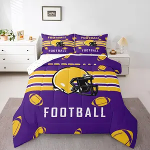 Football Comforter Set,Minnesota Bedding for Men Women Boys Girls,Gifts for Football Fans Football City Duvet Set,Soft Room Decor Quilt Set