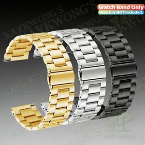 KAYKWONG'S Luxury Stainless Steel Watch Band Compatible with Xiaomi/Samsung/Huawei 20mm 22mm, Smart Watch Strap, Smart Watch Accessories, Couples Sizes Available for Stylish Watches