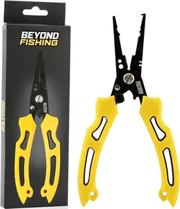 Beyond Fishing QuickRig Fishing Pliers – Multifunction Stainless Steel Split Ring Pliers with Line Cutter & Crimper, Corrosion Resistant, Spring Loaded Design