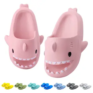 Shark Comfort Slides For Man and Women Cloud Slippers Summer Novelty Open Toe Slide Sandals Anti-Slip Beach Pool Shower Shoes with Cushioned Thick Sole