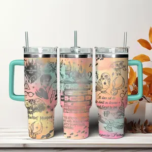 H Potter 20oz - 40oz Tumbler Stainless Steel, Double Wall Insulated, With Handle – Magic Wizard Series Design, Perfect Gift for Fans