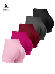 Women's Seamless Butt Lifting Solid Sports Shorts For Gym Workout