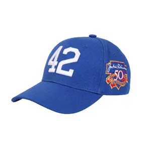 ROBINSON 42 Blue & Black Embroidered 50th Patch Strapback Baseball Vintage Cap Adjustable ROBINSON 42 Blue & Black Embroidered 50th Patch Strapback Baseball Vintage Cap Adjustable