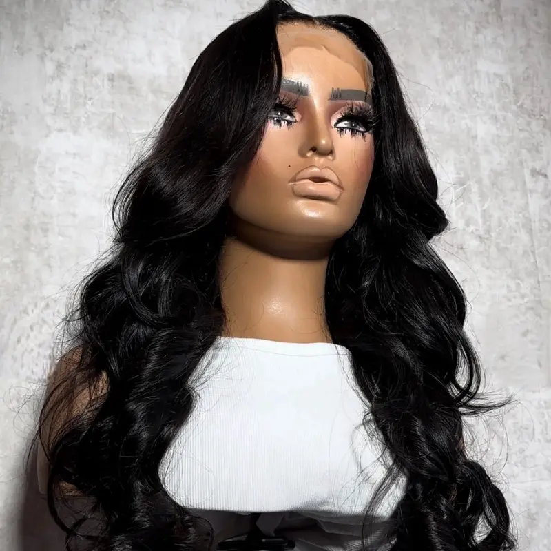 Cambodian BodyWave Wig - Long, Dark Hair, Soft Fabric, Ideal for Everyday Wear