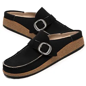 Casual Women's Mules & Clogs Slip-On Memory Foam Cloud Mules for Womens Mens with Non-Slip Sole Indoor/Outdoor Comfort Supportive Cork Sole Mules for Women 2025