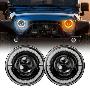 80W LED Headlights for Jeep Wrangler | Hi/Lo Beam + DRL + Amber Turn Signal | 12,000LM, 6500K | DOT SAE