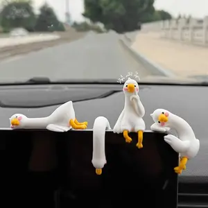So Tired Lazy Duck Mini Desk Accessories 2026 New Desk Ornaments Work Partner 4pcs/set Perfect Desktop Decorations for Computer Screens, Office, and Home Decor Black Friday Christmas Gifts