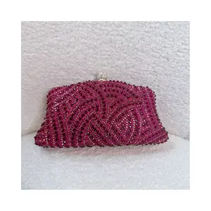 Eve’s Apparel & Accessories Fuchsia Crystal Clutch – Women’s Evening & Formal Statement Purse