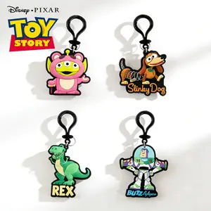 1PC Disney Officially Licensed Toy Story PVC Keychain Slinky Dog Buzz Lightyear Rex Alien Cartoon Bag Charm Car Key Pendant Birthday Gift