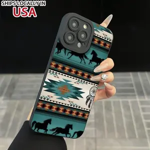 Horse Pattern Phone Case, Soft TPU Cellphone Protective Case, Total Protective Shockproof Mobile Phone Cover for iPhone