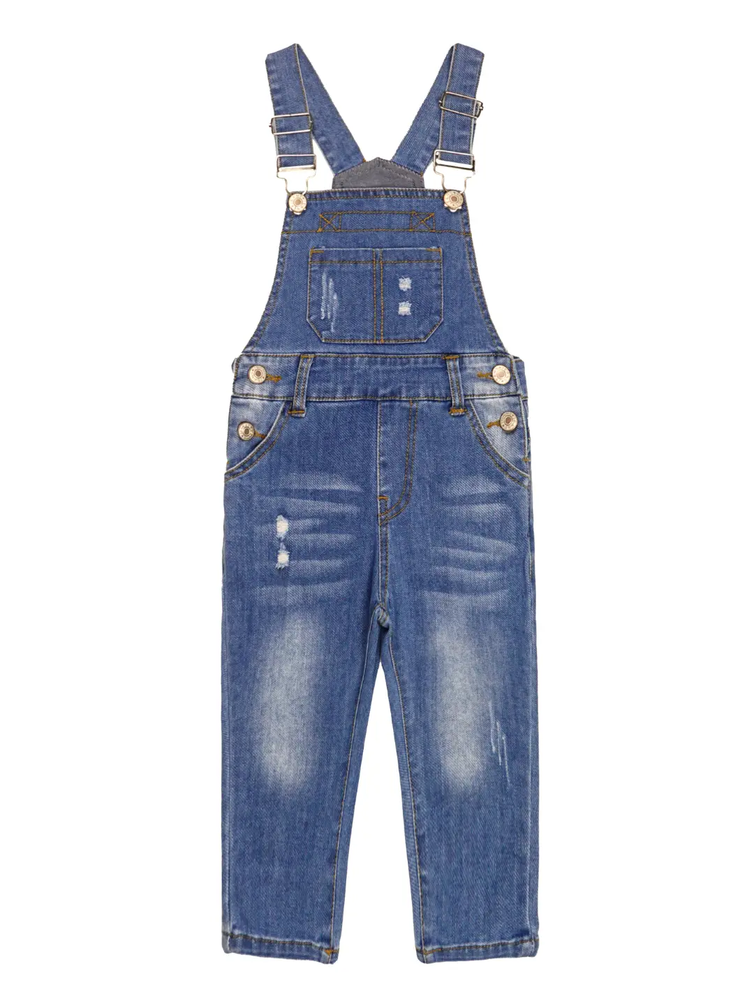 Kidscool Space Boys Stone Washed Ripped Denim Overalls  Adjustable Straps Dungarees Pants 3-14T, Classic, Design, Casual, Cute, Soft Cotton, Style