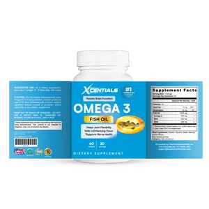 Xcentials Omega 3 Fish Oil - Scientifically Proven for Heart Brain & Joint Health - Boosts Cognitive Function & Promotes Wellness - Essential Fatty Acid Supplement