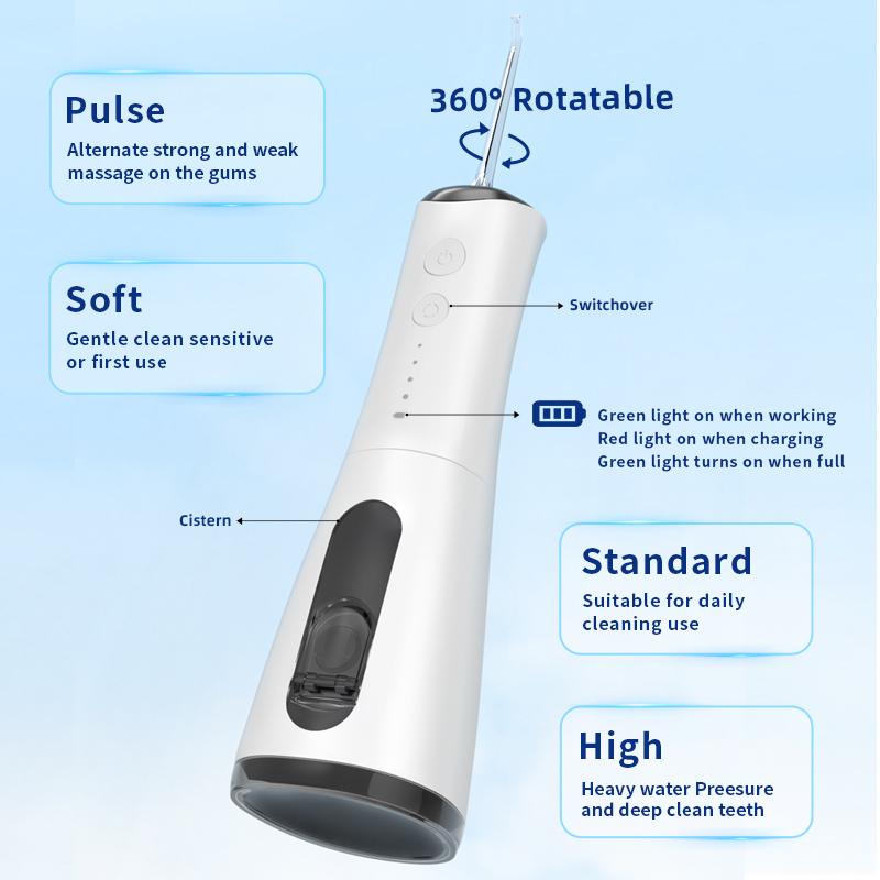 Wireless Portable Oral Irrigator - Water Flosser Includes 5 Nozzles Rechargeable  IPX7 Waterproof - Teeth Cleaning Water Flosser - Dental Care Kit | Portable Oral Care Product Ideal for Braces Wearers and Travel