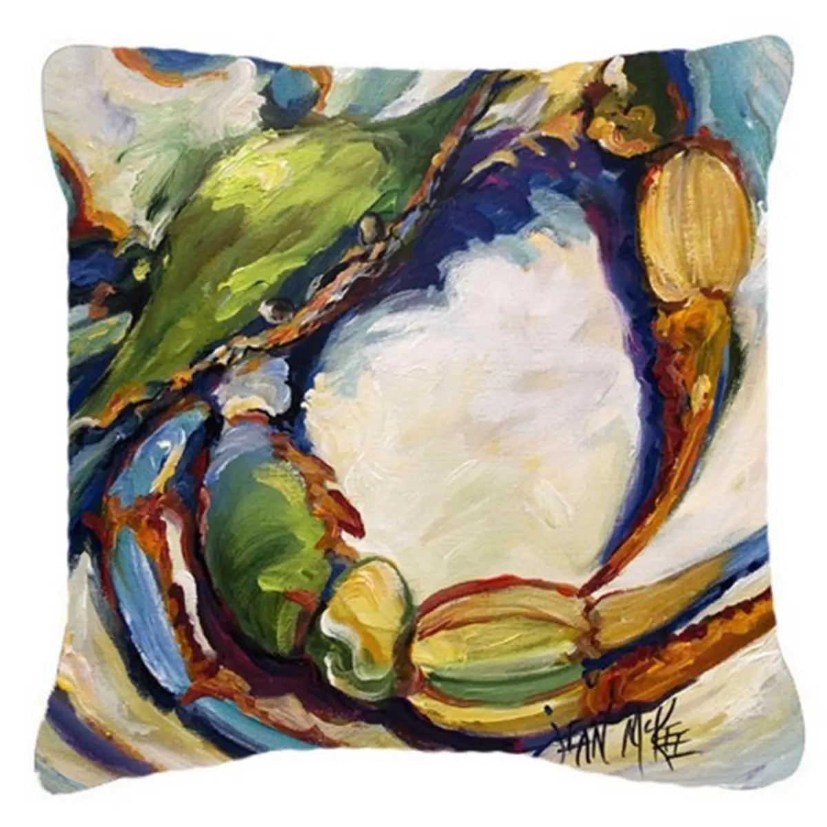 212 MAIN No. 21 Crab Motif Polyester Decorative Pillow - Heavyweight, Fade Resistant, Machine Washable Indoor/Outdoor Furniture Accent Pillow