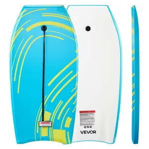 VEVOR 42-Inch Bodyboard, Body Board Trainer with EPS Foam Core & Wrist Leash, UV-Resistant Beach Bodyboard for Beginners, Youth Up to 180 lbs, 42 In