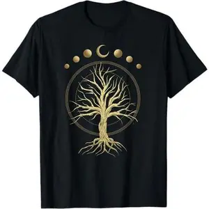 Tree Spiritual Moon Astronomy Crescent T-Shirt