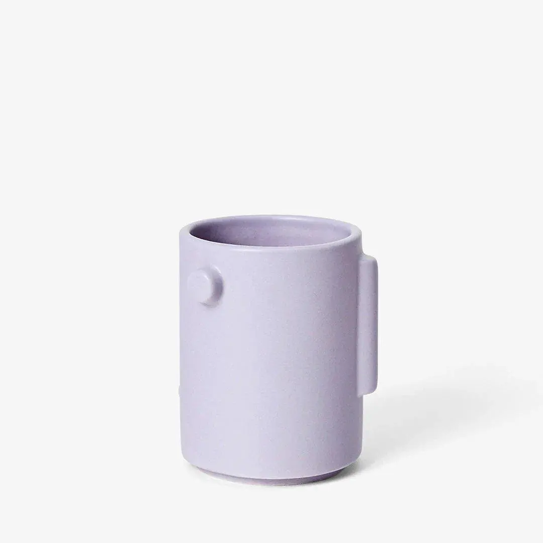 12oz Stackable Stoneware Confetti-Print Coffee Mug - Traditional, Contemporary, 3x3x4 in, Food-Safe, 3-Dimensional Sculptural Shapes, Reusable, Dishwasher-Safe Kitchenware Drinkware for Daily Beverages