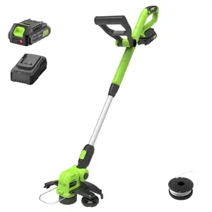 STEELITE 12-inch 21V Cordless String Trimmer, Battery Powered Weed Wacker with Batteries and Charger, 8500 RPM Battery Powered Electric Grass Cutter for Lawn Care and Edging, 11-Angle Pivoting Head