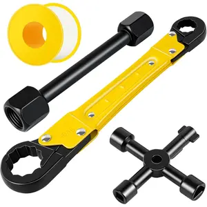 Angle Stop Wrench Kit, Plumbing Tools, Angle-on Plumber Wrench for Quick And Hassle-Free Angle Stop And  Nut Installations(Yellow-A)