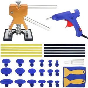 Dent Repair Tool Paintless Car Dent Puller Kit with 18 Taps and Glue Gun Adjustable Dent Repair Removal Lifter Pull Tool for Automobiles, Refrigerator, Motorcycle, Metal Dent Repair(34pcs)
