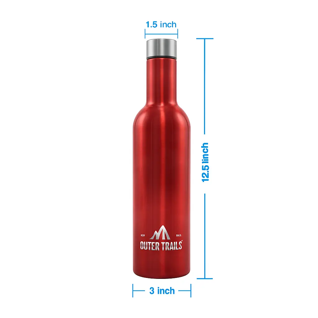 Outer Trails Insulated Tumbler Wine Bottle - Burgundy Drink Drinkware