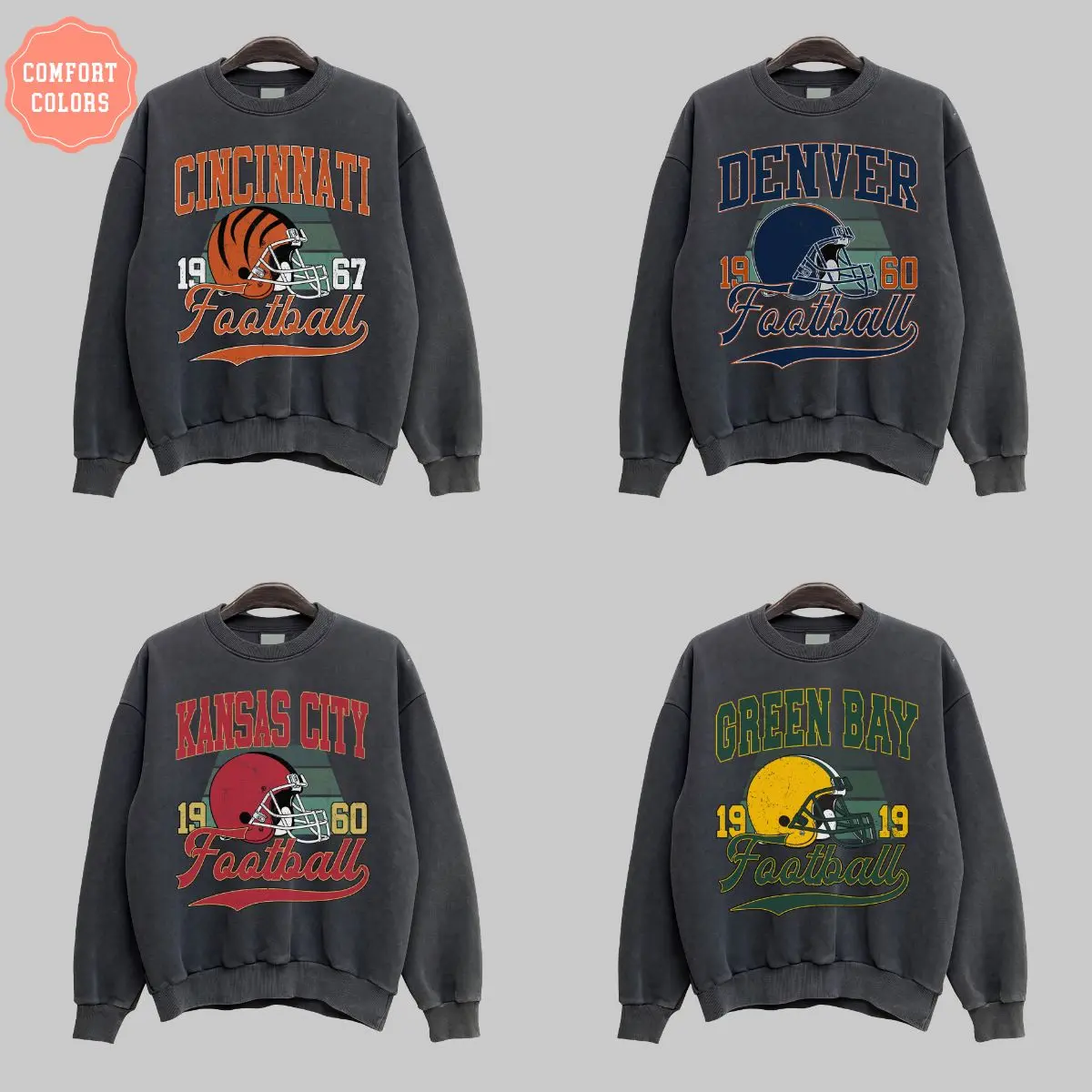Vintage Pepper Comfort Colors Football Sweater – Retro Crewneck for All Teams Football Fans