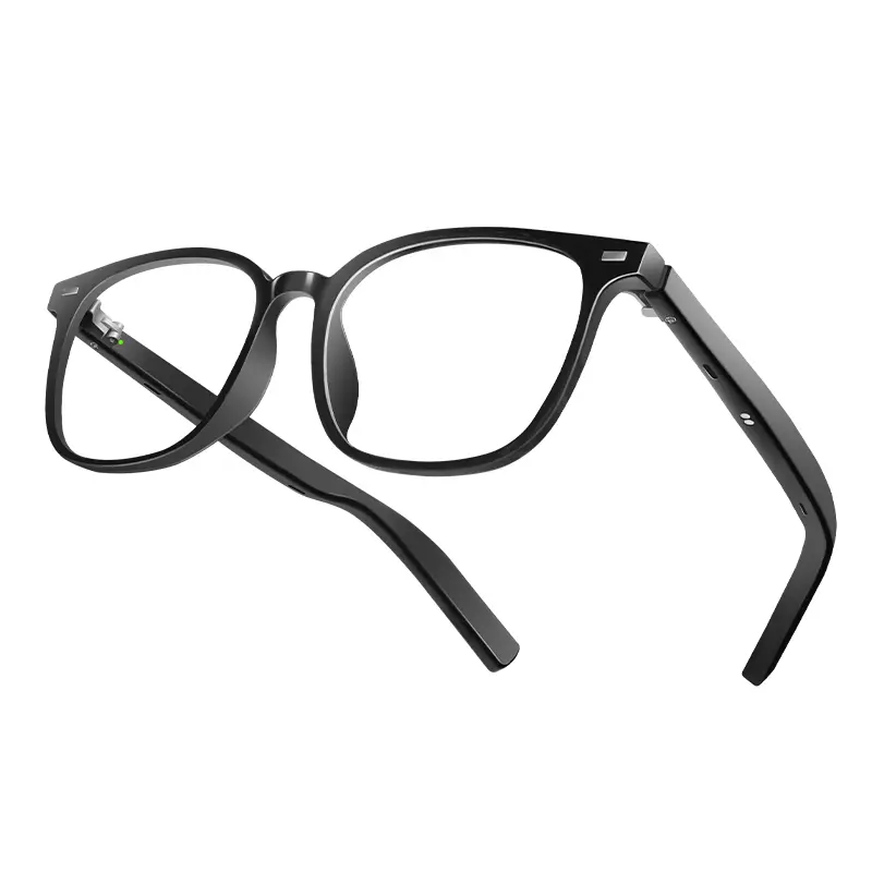 AI Smart Glasses - Wireless Bluetooth Wearable Audio Sunglasses, Casual Style, 2 Interchangeable Lenses, Voice Assistant Compatible, UV Protection, Built-in Music Player, Multifunctional Audio Sunglasses