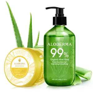 Aloderma Aloe Vera Gel Set 2 Pack - Aloe Flower Essence Gel, 500 Pure Aloe Vera Gel