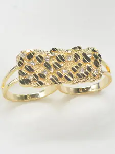 Fashion Hip Hop Rock Rhinestone Double Finger Ring, Elegant Fashion Rings, Zircon Vintage Street Style, Unisex All Seasons Party Wear, Best Gift for Anniversaries