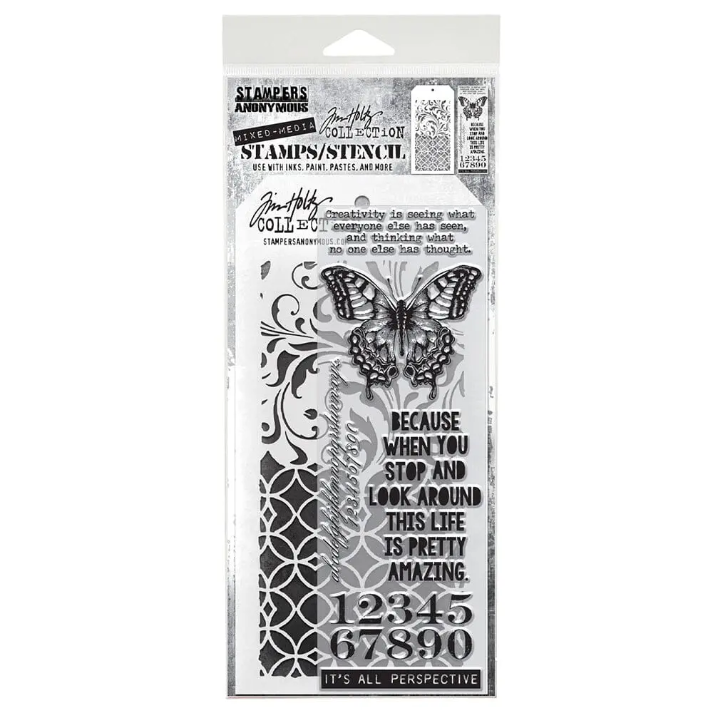 Tim Holtz Stampers Anonymous Stamp & Stencil Mixed Media #15