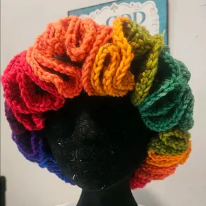 Color Combo Crochet Ruffled hats