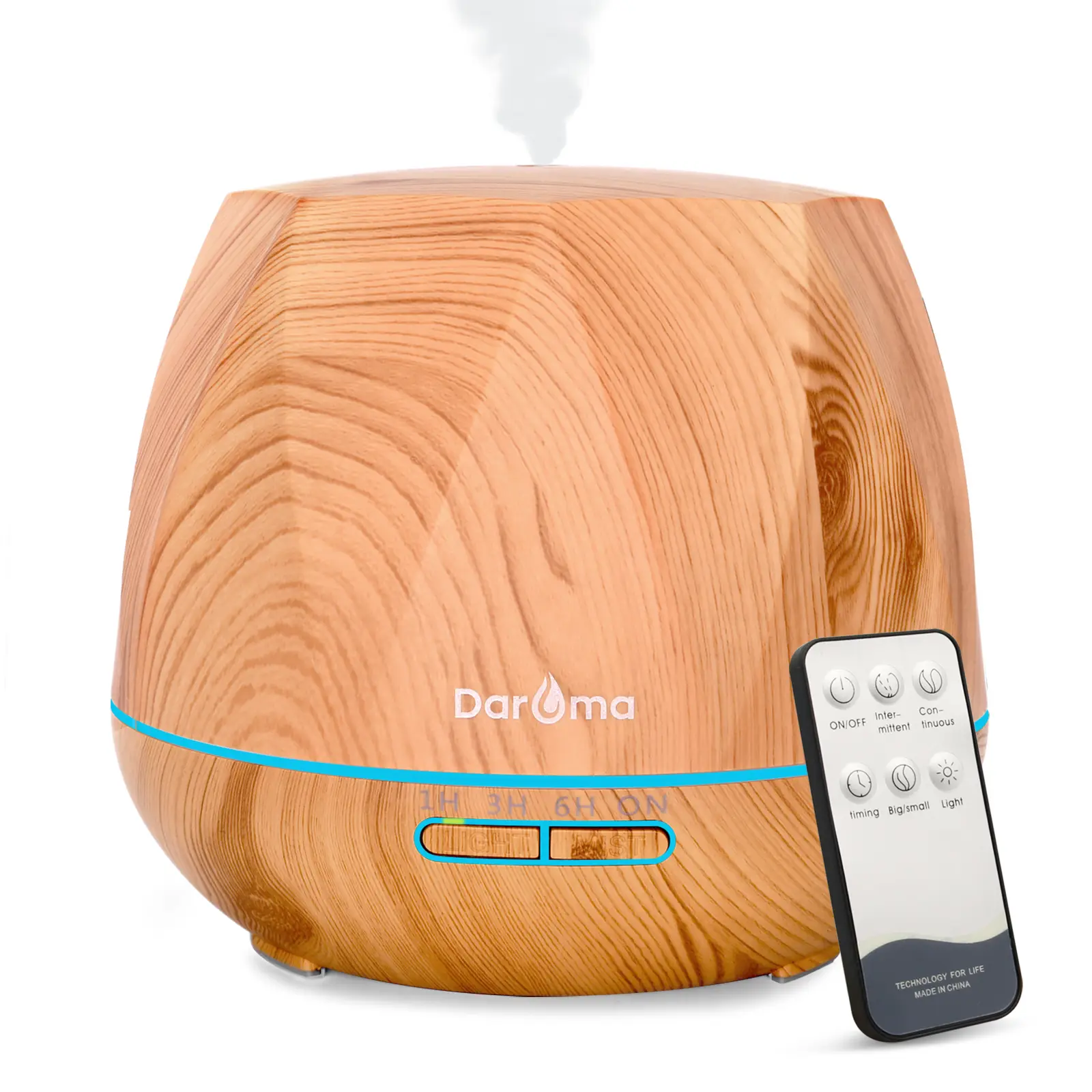 Upgraded DAROMA 550ml Essential Oil Diffuser, Upgraded Remote Control 7 in 1 Aromatherapy Ultrasonic Cool Mist Humidifier, 7 Color Changing Mood Light